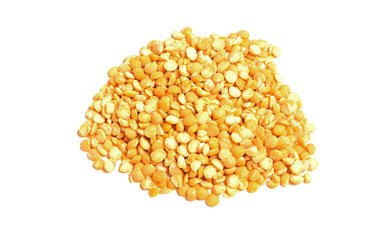 Yellow peas isolated on a white background