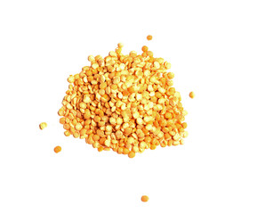 Yellow peas isolated on a white background
