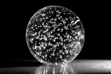 Crystal ball. Black and White. Magic. Air bubbles. bubbles