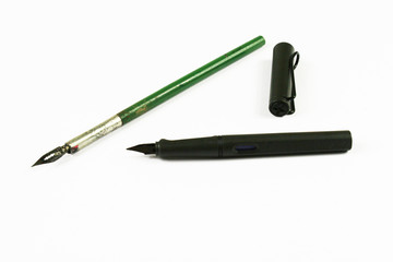 fountain pen on white background
