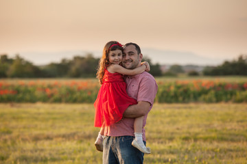 Happy father and his daughter