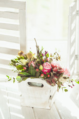 Morning flowers on the sill