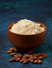 almond meal in a white bowl