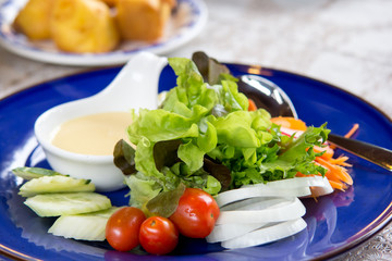 Fresh vegetable salad in the restaurant