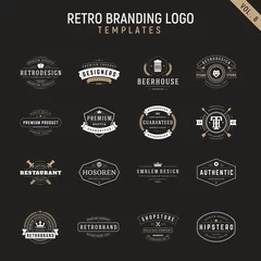 Zelfklevend Fotobehang retro vintage logo branding © Saiful