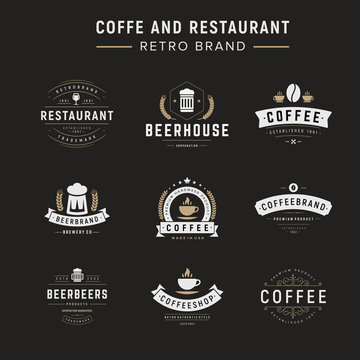 Coffe And Restaurant Retro Logo Template