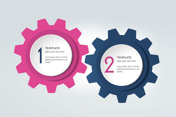 Two elements chart, scheme, diagram. Infographic template.