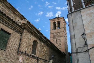 An ancient tower in the city of Toledo , the ancient capital of Spain. Spain . May 2006