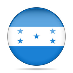 Flag of Honduras. Shiny round button.