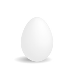 White egg. 3D illustration with shadow. Easter holiday theme.