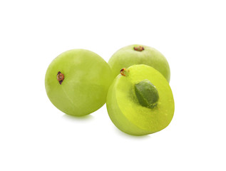 gooseberries Indian gooseberry on white background