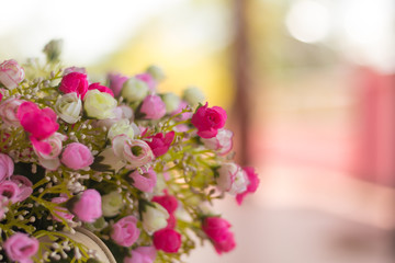 close up Artificial Flowers , nature background