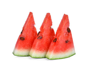 sliced fresh watermelon isolated on white background