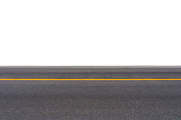Side view of asphalt road isolated on white background.  This has clipping path.