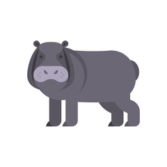 Vector flat style illustration of hippo.