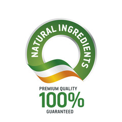 Natural ingredients green ribbon label logo icon