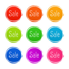 Promotional corner located element. Color splash label, tag, badge, icon with text. Accent promotion flyer, frame design