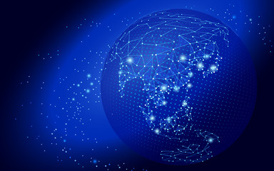 World map point, line glow