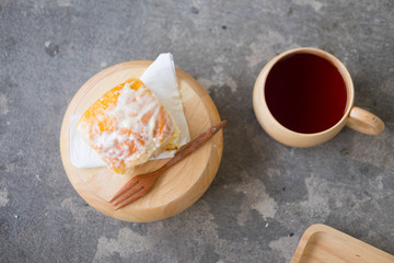 Bread with Icing sugar topping