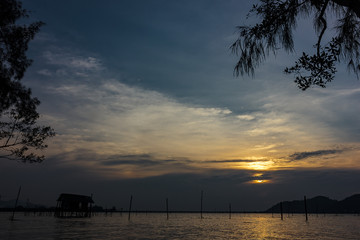 sunset  on lake