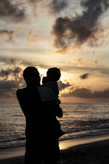 Silhouettes Father and son