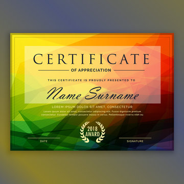 abstract colorful certificate design template