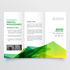 abstract green creative tri-fold brochure flyer design template - obrazy, fototapety, plakaty