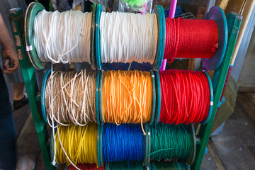 Roll of rough color rope