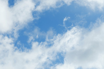 Naklejka na ściany i meble beautiful blue sky with gorgeous white clouds