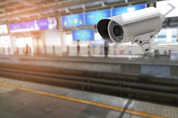 CCTV Camera security operating on transportation urban