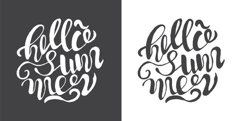 Hand drawn typography posters with brush lettering design quote