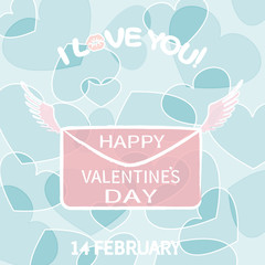 greeting card for Valentine's Day and the words I love you