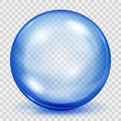 Transparent blue sphere with shadow