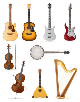 stringed musical instruments stock vector illustration