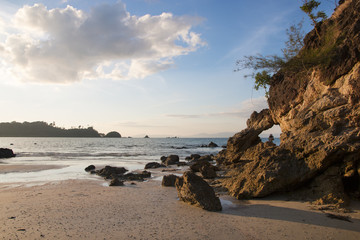 beautiful scene, tropical sea and beach with blue sky background in koh phayam at ranong province southeast asia Thailand