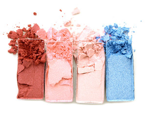 Beautiful bright eye shadows isolated on white