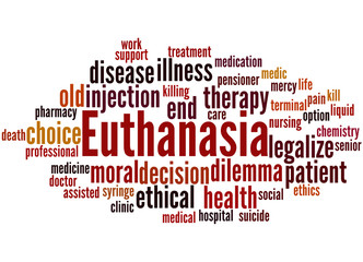 Obraz premium Euthanasia, word cloud concept