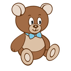 Cute cartoon teddy boy bear.