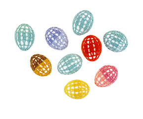 Easter eggs are in clothes isolated