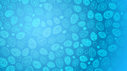 Background of Easter eggs with curls