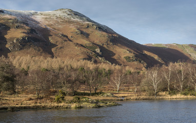 Cat Bells over Derwent Water in winter in the English Lake District