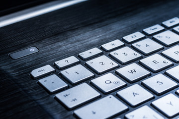 Tastatur eines Laptops, Nahaufnahme