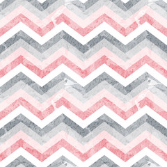 Seamless zigzag pattern with grunge texture. Vector illustration. ZIg Zag.