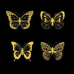 Fototapeta na wymiar vector vintage butterflies