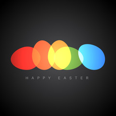 Happy Easter - minimalist colorful easter card