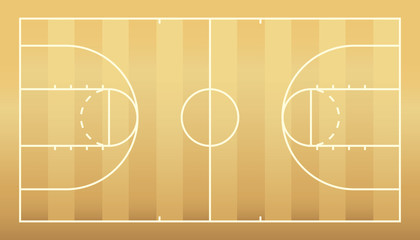 Naklejka premium Vector of basketball court top view.