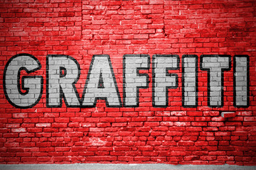 Obraz premium Graffiti Ziegelsteinmauer Graffiti