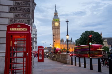 Gordijnen Big BenBig Ben en Westminster Abbey in Londen, Engeland © alice_photo