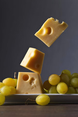 Cheese with grape