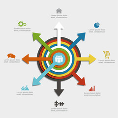 Infographic template with elements and icons. Vector illustration.